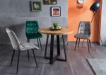 Jídelní čalouněná židle SIK VELVET zelená/černá