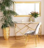 Konzolový stolek ESCADA C II zlatý kov/ bílý mramor