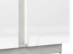 Šatní skříň RUBENS beton šedý/bílá lesk