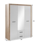 Šatní skříň 3D2S LODOSA dub artisan/bílá