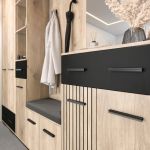 ZEMURA malá předsíňová sestava, bílý dub / černá