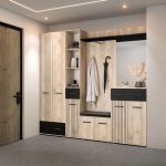 ZEMURA malá předsíňová sestava, bílý dub / černá