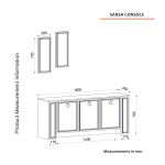 XAVANTES široká komoda s nástěnným zrcadlem, bílá/lydia