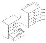 Komoda 4S DINAMMO barva bílá Komoda 4S DINAMMO barva bílá