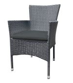Zahradní ratanové křeslo (2ks) HAMBURG antracit