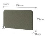 Polstrovaný záhlavník k posteli 140 cm barva šedozelená