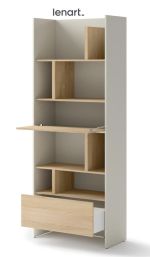 Regál 1D1S 84 cm REBECCA kašmír/dub nagano