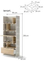 Regál 1D1S 84 cm REBECCA kašmír/dub nagano