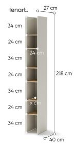 Regál 27 cm REBECCA kašmír/dub nagano