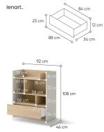 Regál 1S 108 cm REBECCA kašmír/dub nagano