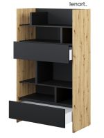 Regál 2S 158 cm REBECCA dub artisan/černá