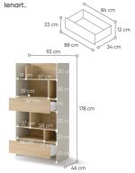 Regál 2S 178 cm REBECCA kašmír/dub nagano