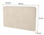 Polstrovaný záhlavník k posteli 120 cm barva béžová boucle