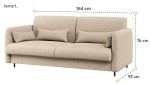 Pohovka k posteli 140 cm dub artisan, látka béžová boucle
