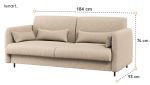 Pohovka k posteli 160 cm dub artisan, látka béžová boucle