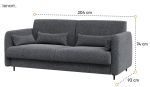 Pohovka k posteli 180 cm dub artisan, látka grafit