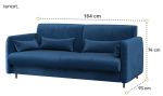 Pohovka k posteli 140 cm šedá, látka modrý granát