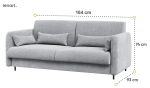 Pohovka k posteli 140 cm dub artisan, látka šedá