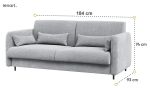 Pohovka k posteli 160 cm dub artisan, látka šedá