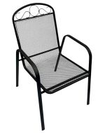 Zahradní kovové křeslo BRUSEL černé (4 ks)