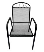 Zahradní kovové křeslo BRUSEL černé (2 ks)