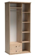 Šatní skříň se zrcadlem 100, barva dub artisan/černá