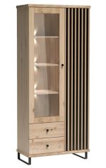 Obývací sestava na nohách II BARBUS dub artisan/černá