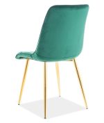 Jídelní čalouněná židle SIK VELVET zelená/zlatá