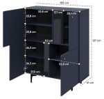Komoda 4D KARLINO (CS-01), barva tmavě modrá