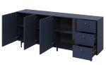 Komoda 3D3S KARLINO (CS-03), barva tmavě modrá