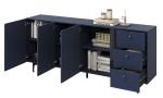 Komoda 3D3S KARLINO (CS-03), barva tmavě modrá