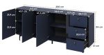 Komoda 3D3S KARLINO (CS-03), barva tmavě modrá