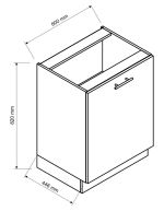 D60D1 d. skříňka 1-dveřová CARLO šedá grafit/artisan
