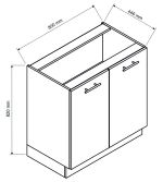 D80 d. skříňka 2-dveřová CARLO šedá grafit/artisan
