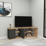 NEMEA rohový TV stolek, borovice Atlantic / antracit