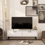 BOLD TV stolek na nožičkách, bílá BOLD TV stolek na nožičkách, bílá