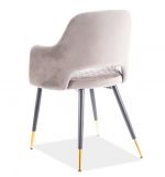 Jídelní čalouněná židle FRANCO velvet šedá/černá/zlatá