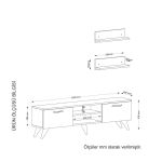 BEALTE luxusní obývací stěna, bílá/černý mramor
