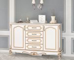 BABYLON luxusní komoda, barva bílá/zlatá