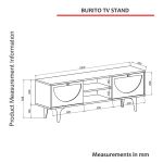 RATUBI TV stolek na nožičkách, bílá/zafir/hazeran