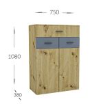 URBAN předsíňová sestava, dub Artisan/antracit