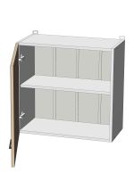 horní vysoká skříňka nad digestoř š.60, v.57, Modena W6057, bílá/bílý mat