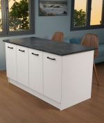 VERA 2 kuchyňský ostrůvek, bílá / Charcoal flow VERA 2 kuchyňský ostrůvek, bílá / Charcoal flow