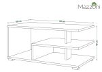 Konferenční stolek LINK 90x50 cm dub sonoma/bílá