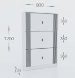 Botník LITE 1, barva bílá mat/šedá Botník LITE 1, barva bílá mat/šedá