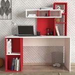 ZAKIMI designový psací stůl, bílá/červená