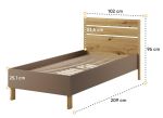 Postel s roštem 90 LIMERA barva dub artisan/lanýž