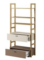 Regál se 2 zásuvkami 85 LIMERA barva dub artisan/béžová/lanýž