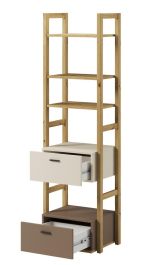 Regál se 2 zásuvkami 51 LIMERA barva dub artisan/béžová/lanýž