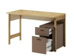 Pracovní stůl 2 zásuvkami LIMERA barva dub artisan/béžová/lanýž